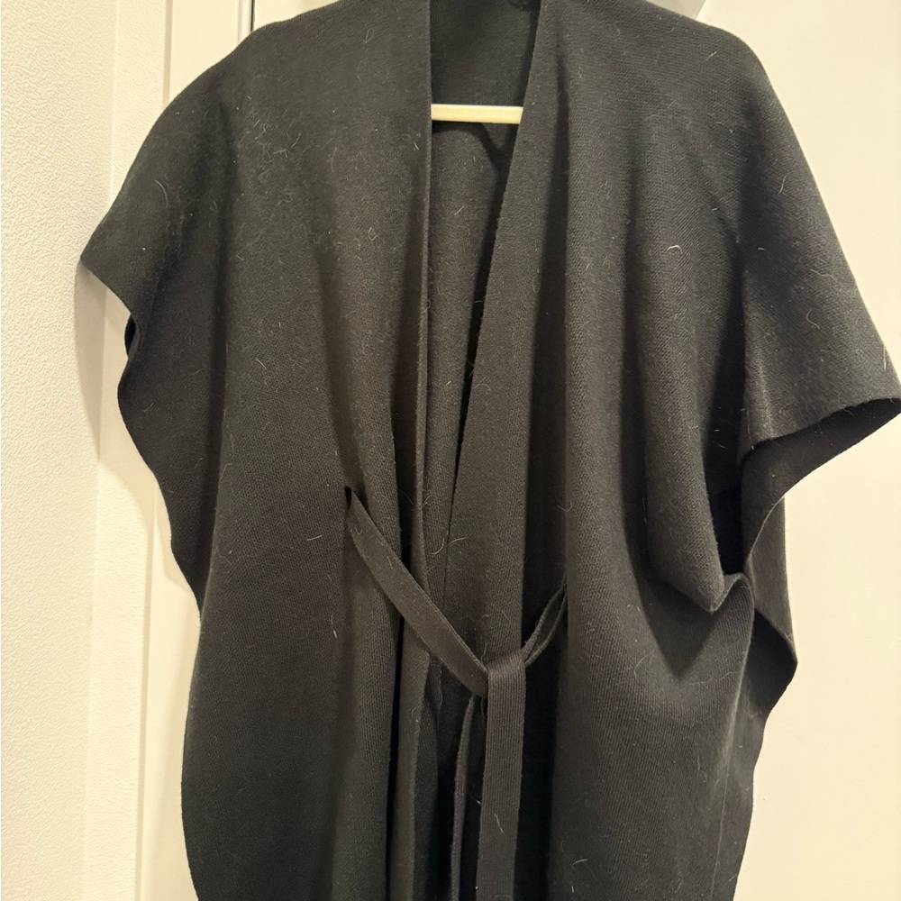 LOFT Women’s Black Cape Coat cardigan with Tie Belt size: one size